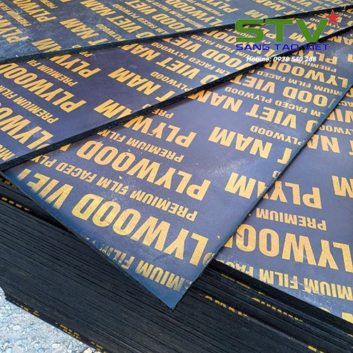 Ván ép coppha phủ phim<br>KT: 1220*2440*18mm<br>1220*2440*15mm<br>1220*2440*12mm